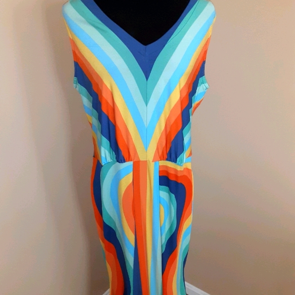 Brightly colorful Ashley Stewart maxi dress